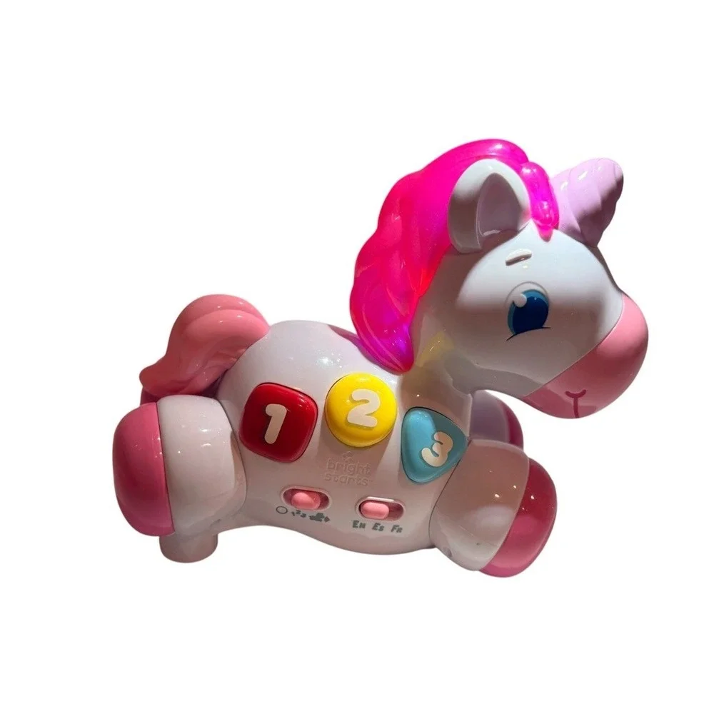 Bright Starts Rock & Glow Unicorn Baby Activity Toy Lights Music‎